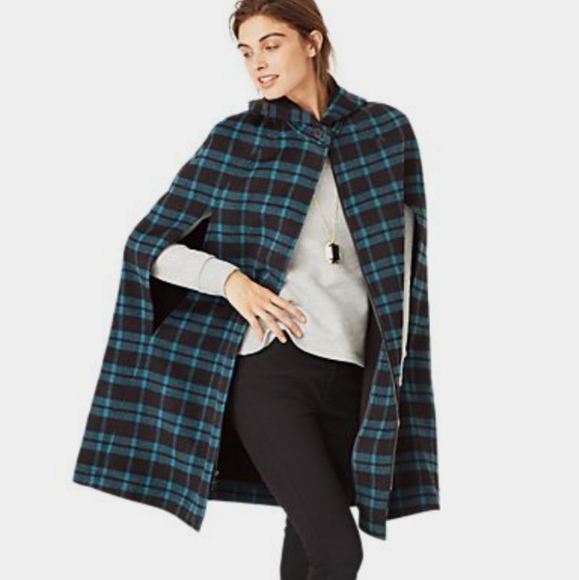 kate spade Jackets & Blazers - Kate Spade Saturday Plaid Cape Coat Size XS/S